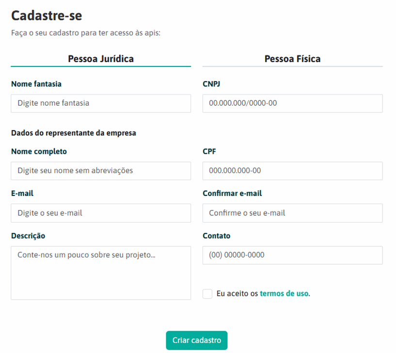 Passo 1 – Cadastro Portal Developers